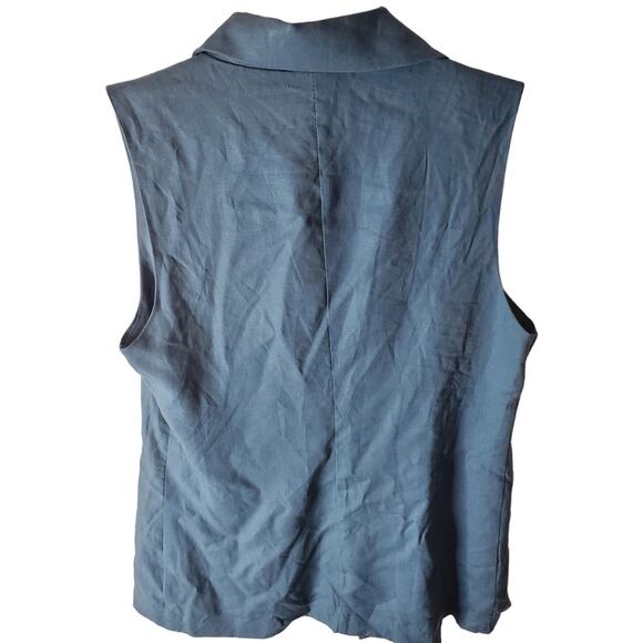 Happily Grey Slate Blue Open Style Vest, NWT, Small - Picture 3 of 6